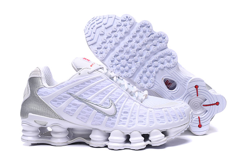 New Women Nike Shox TL1 White Silver Shoes - Click Image to Close